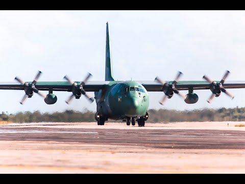Decolagem do C-130 Hércules da Força Aérea Brasileira