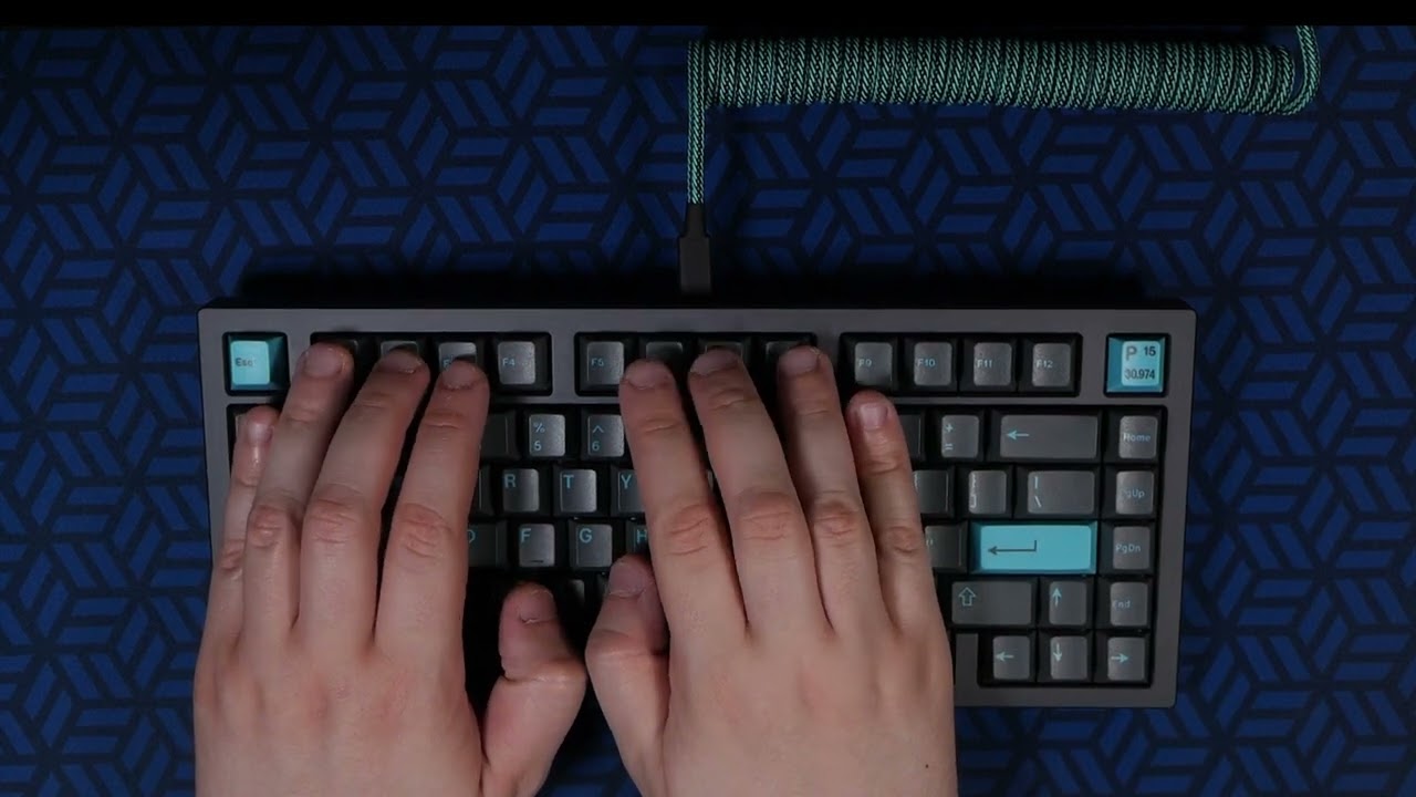 Typing test - Primus75 custom mechanical keyboard with lubed Everglide Dark Jades & GMK Phosphorous