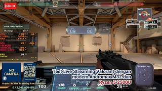 Test Vertical Live Streaming Valorant dengan modem Andromax M3Z dan Ryzen 5 2500U