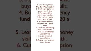 8 Small Money Habits That Build Real Freedom