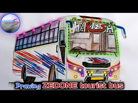 Oneness tourist bus drawing | tourist bus drawing | part-1| - YouTube