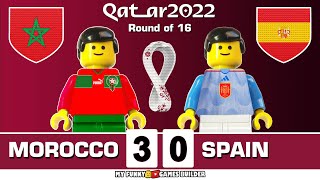 Morocco vs Spain 3-0 • World Cup 2022 Qatar - Round of 16 Full Penalty Shoot-out Goals Lego Football