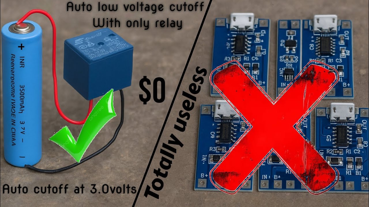 Самодельная система отключения по низкому напряжению литиевой батареи 18650 с помощью всего одног...