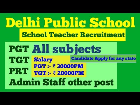 DPS Teacher Vacancy 2021|No Fee| Apply Through Email |Freshers| Experienced| DPS| All Subjects |DPS#