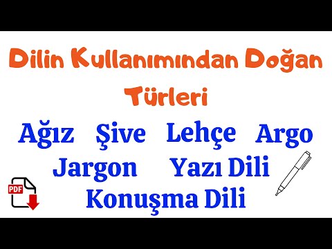 AĞIZ, ŞİVE, LEHÇE, ARGO VE JARGON - Dilin Kullanımından Doğan Türleri