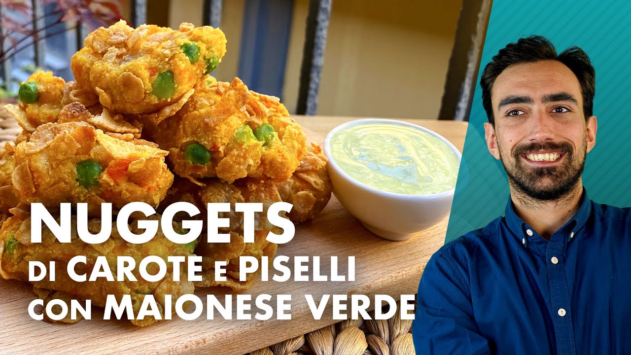 Nuggets di Carote e Piselli con Maionese Verde