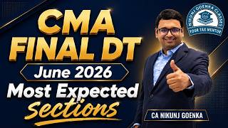 CMA FINAL DT | MOST EXPECTED SECTIONS | JUNE 26 | CA NIKUNJ GOENKA