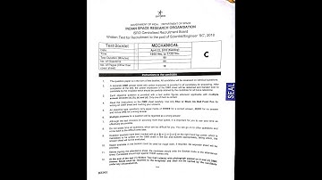 ISRO MECHANICAL ANSWER KEY 2018