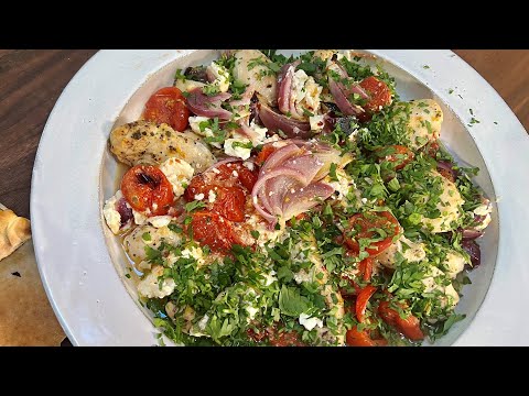 How to Make Feta and Tomato Sheet Pan Bake with Shrimp or Chicken | Rachael Ray | Rachael Ray Show