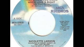 Nicolette Larson / Steve Wariner ~ That's How You Know When Love's Right chords