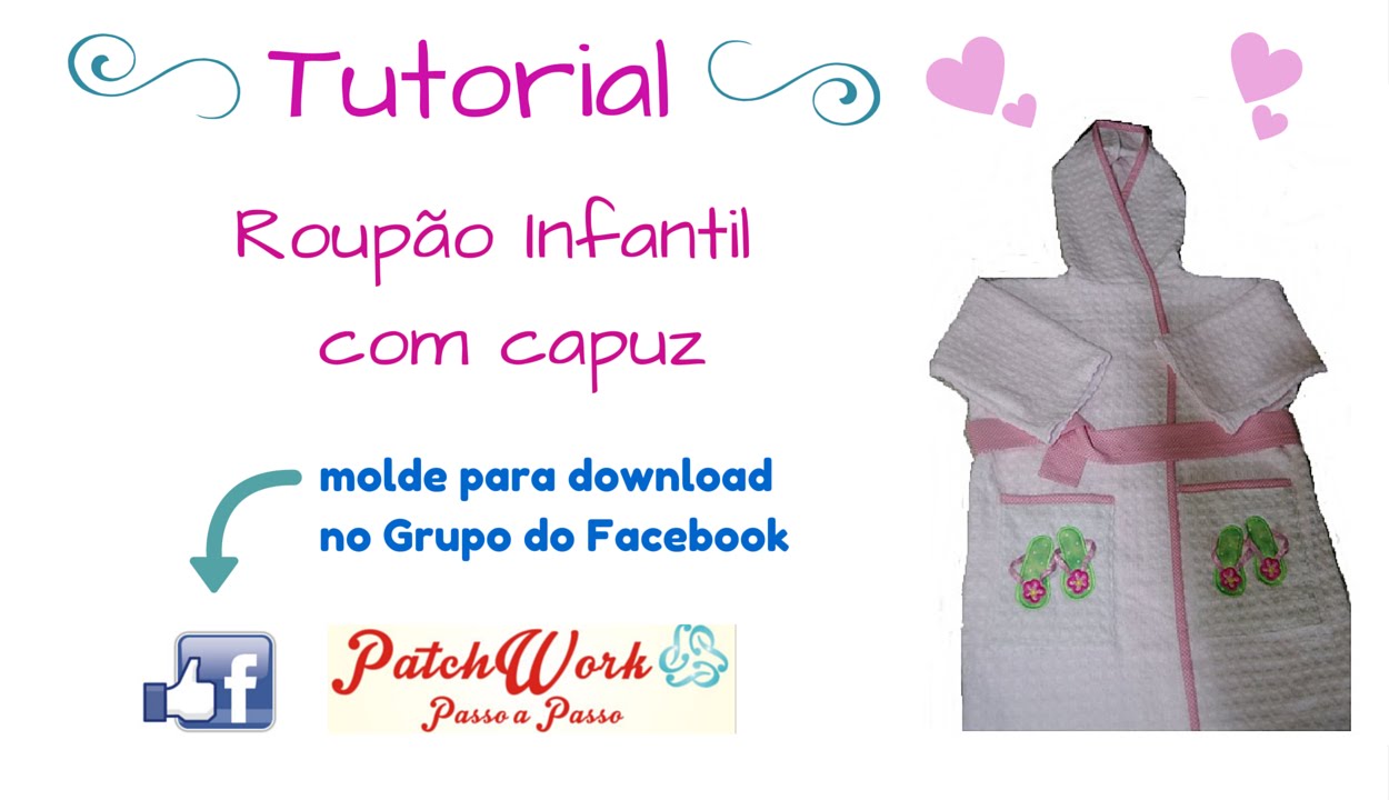 Roup u00e3o Infantil com Capuz YouTube Roupão Infantil ~ Roup u00e3o Infantil com Capuz YouTube