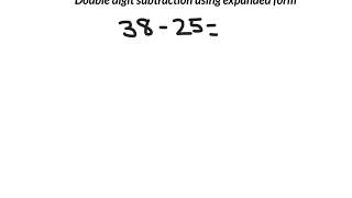 Double Digit Subtraction Expanded Form