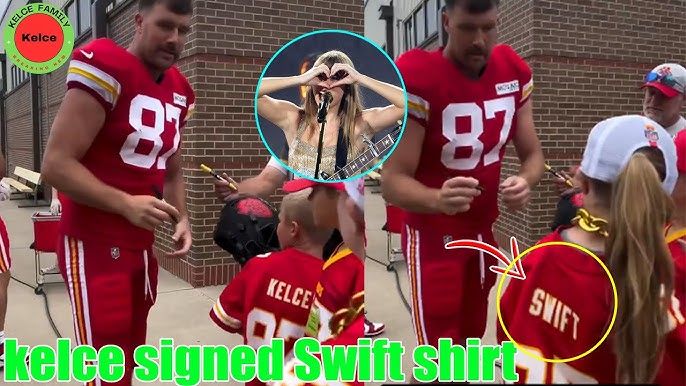 OMG! Travis Kelce signs jersey for a Swiftie after Chiefs training camp practice