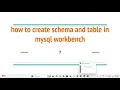 How to create schema and table in mysql workbench ?