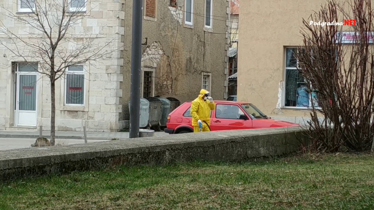 Dezinfekcija ulica u Livnu (koronavirus)