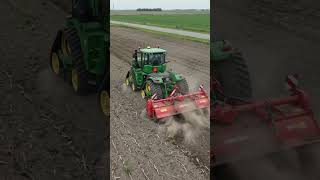 🚜 Massive John Deere 9RX & Giant Rotavator Transforming Fields! #Shorts