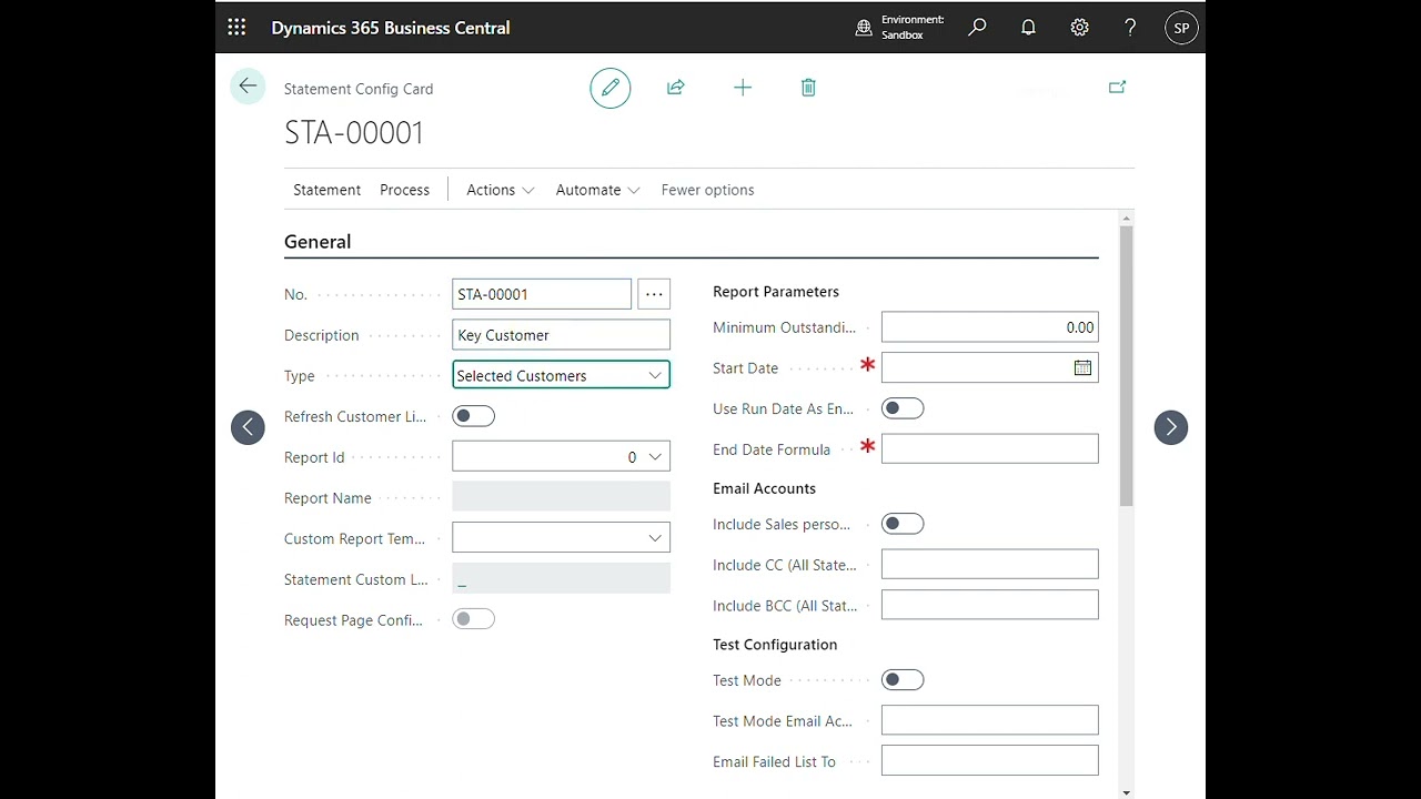Microsoft Dynamics 365 Business Central - E Customer Statement