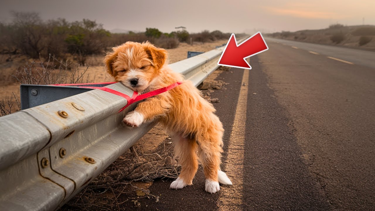 Perro es ABANDONADO y ATADO en la carretera, Y SU DESTINO HIZO LLORAR A ...