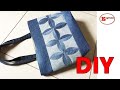 Diy large unique denim tote bag sewing tutorial  tote bag making at home