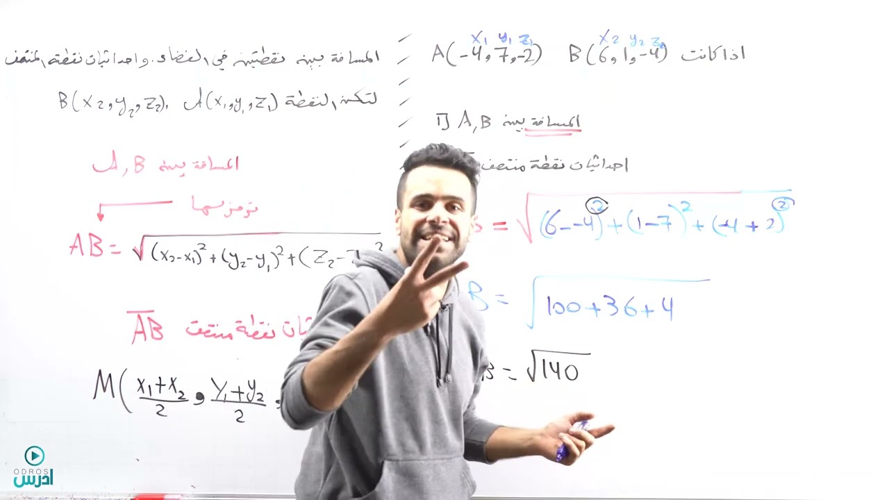 المتجهات في الفضاء(مفاهيم عامة - توجيهي علمي) - الأستاذ منذر أبو عواد