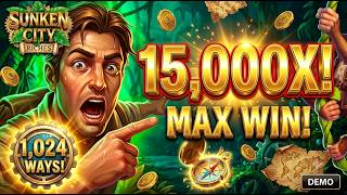 15,000X MAX WIN?! 😱 SUNKEN CITY RICHES (Stakelogic Slot Gameplay & Review) screenshot 2
