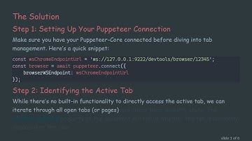 How to Connect to the Active Tab in Chrome with Puppeteer-Core