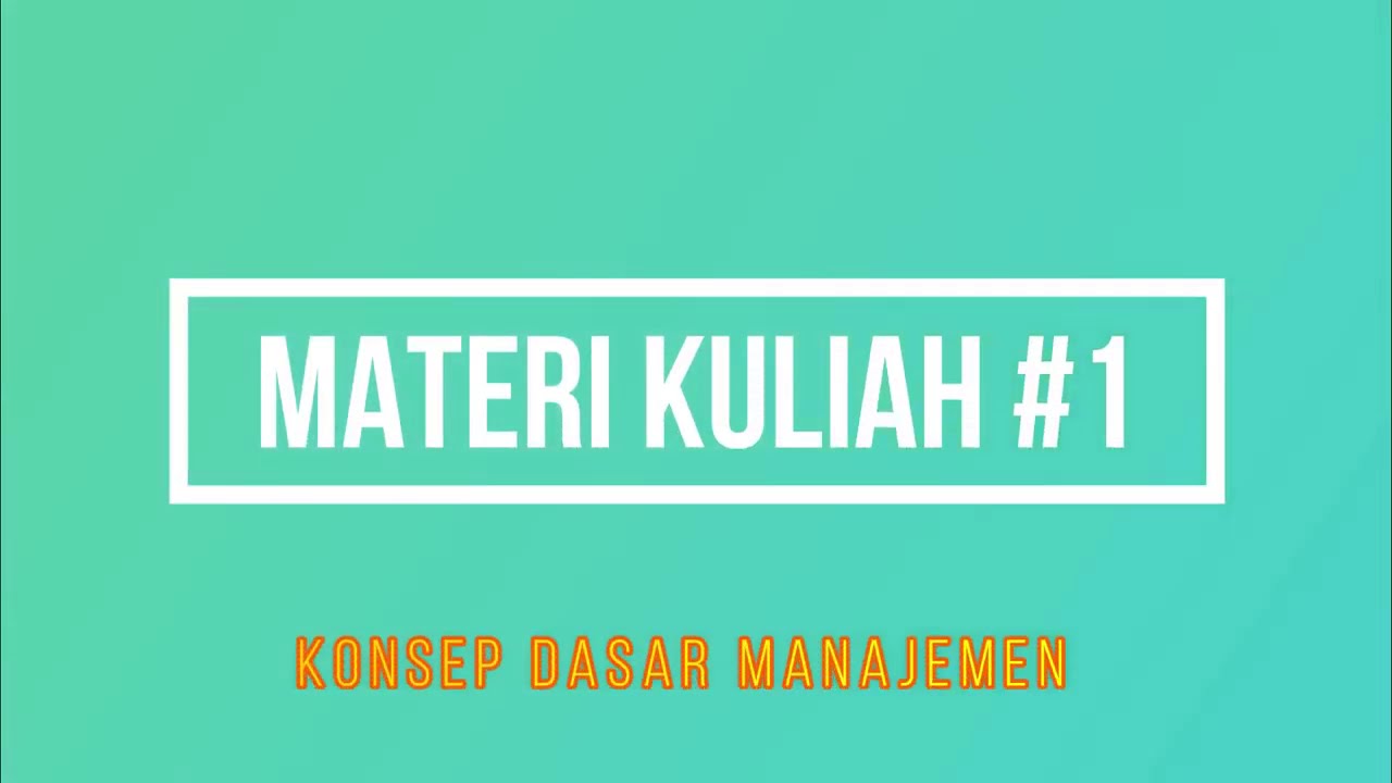 Konsep Dasar Manajemen Lembaga Pendidikan