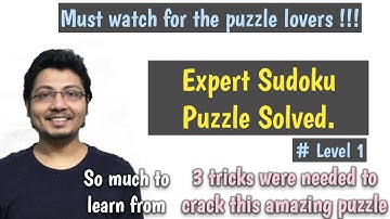 Sudoku. Expert sudoku. How to solve sudoku expert level. Sudoku expert level tricks. Level-1 #sudoku