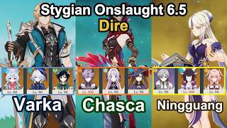 Varka U0026 Chasca U0026 Ningguang  Stygian Onslaught Lv6  Dire  65  Genshin Impact