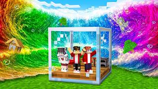 Rainbow Tsunami vs Doomsday Glass Bunker in Minecraft!