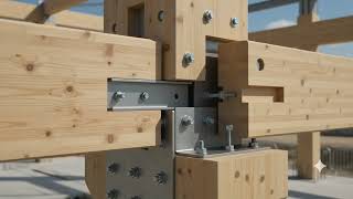 10-Second Timber Building Installation | Glulam and CLT Construction
