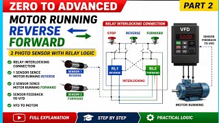 Motor Forward Reverse Control Using 2 Photo Sensors & Relay Logic | Part-2@Praful_electricalwala