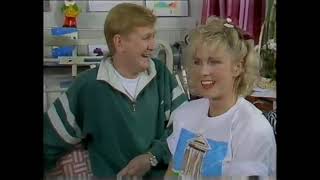 Sarah Greene and Mike Smith in hospital, Going Live!, 1988