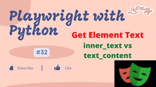 #32 Playwright with Python |How to get Text of an Element| inner_text vs text_content Profile