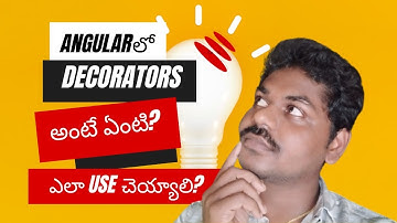 Angular Decorators: Mastering Angular Decorators Step by Step in Telugu #venkateshmogili #angular