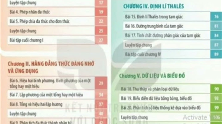 Mục lục sách giáo khoa toán lớp 5