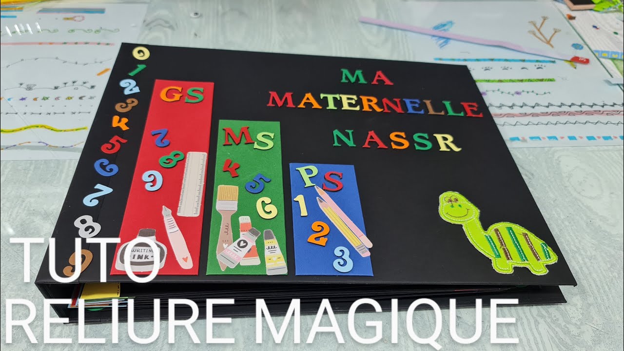 TUTO ALBUM PHOTO MA MATERNELLE. RELIURE ANNEAU MAGIQUE.