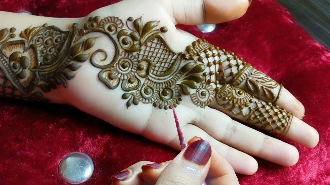 VERY BEAUTIFUL LATEST FLORAL ARABIC HENNA MEHNDI DESIGN FOR FRONT HAND ...