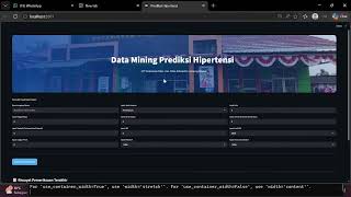 Dashboard Interaktif Berbasis Web Untuk Deteksi Dini Hipertensi Menggunakan Streamlit.