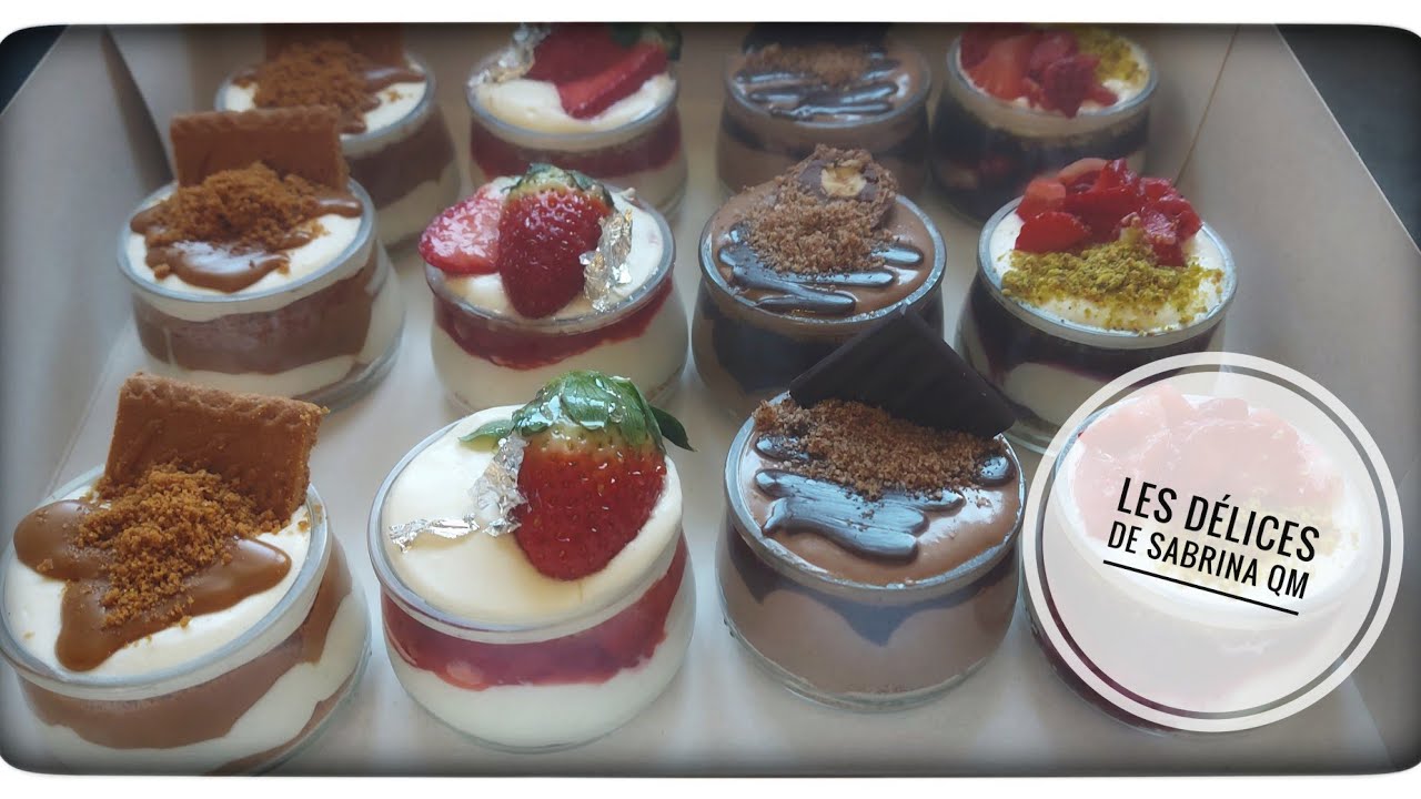 verrines sucrée pour vos dessertes et fêtes،pistach,fraises,spéculoos,chocolat كؤوس تحليات متنوعة
