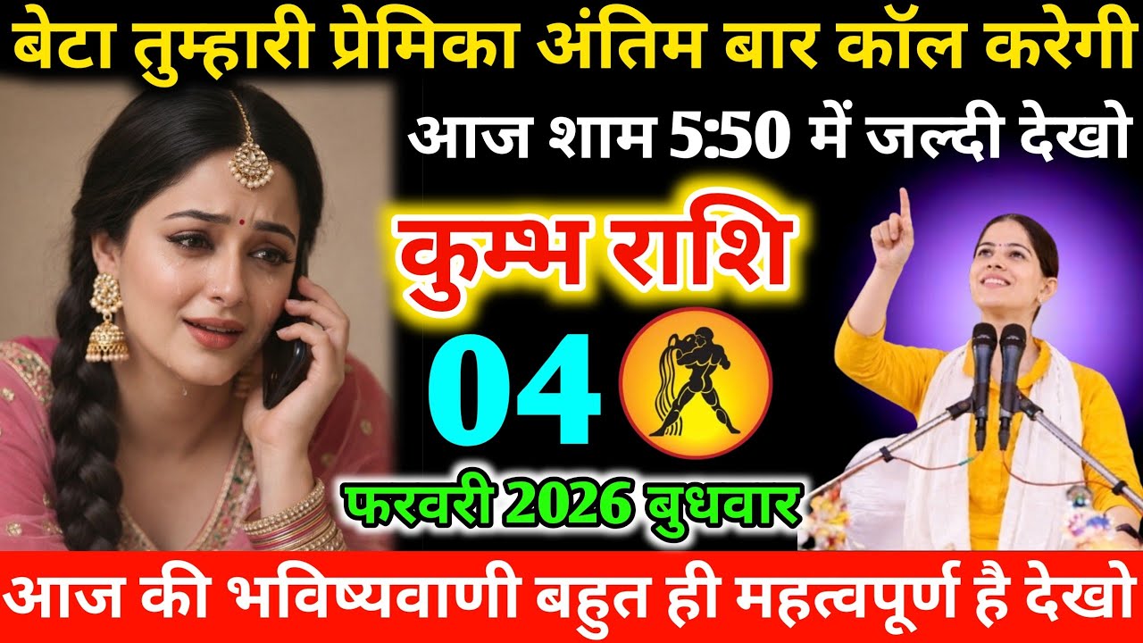 #कुम्भ बेटा तुम्हारी प्रेमिका अंतिम बार कॉल करेगी‌ आज शाम 5:50 में जल्दी देखो‌ 04 फरवरी 2026 बुधवार