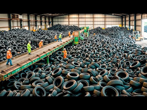 Como é feito: COMO 500.000 PNEUS por DIA Viram Tijolos de Borracha