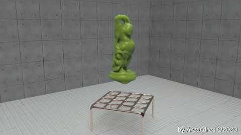 Blender realistic slime fluid simulation made with Mantaflow and LuxCoreRender with Optix