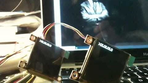Video synced with 2 arduinos and 2 OLED screens