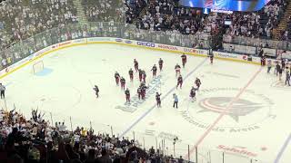 The Blue Jackets salute their fans after a Game 6 season-ending loss to Boston