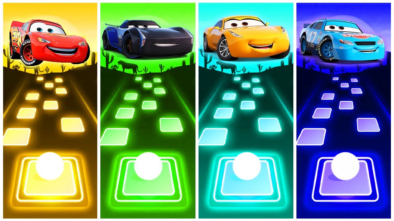 Lightning McQueen - Jackson Storm - Cruz Ramirez -  Strip Weathers | Tiles Hop EDM Rush
