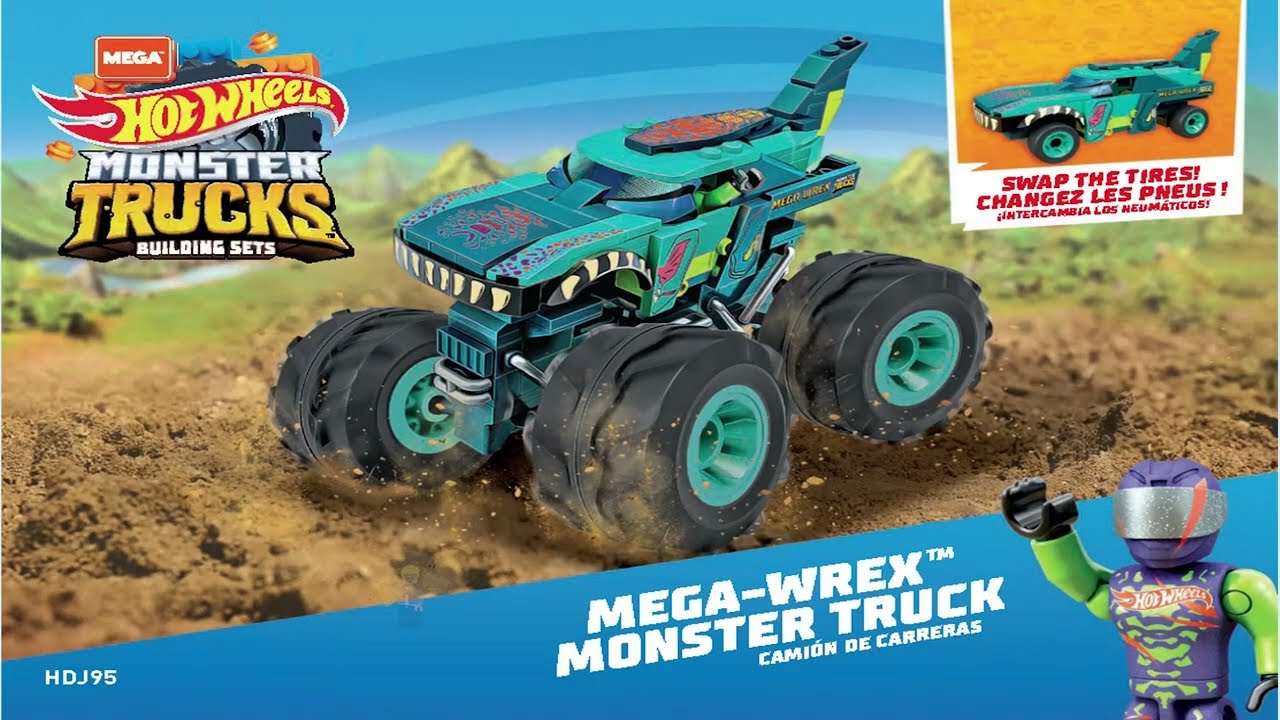 MEGA Hot Wheels Mega-Wrex Monster Truck Building Set with 1 Figure (187  Pieces) 