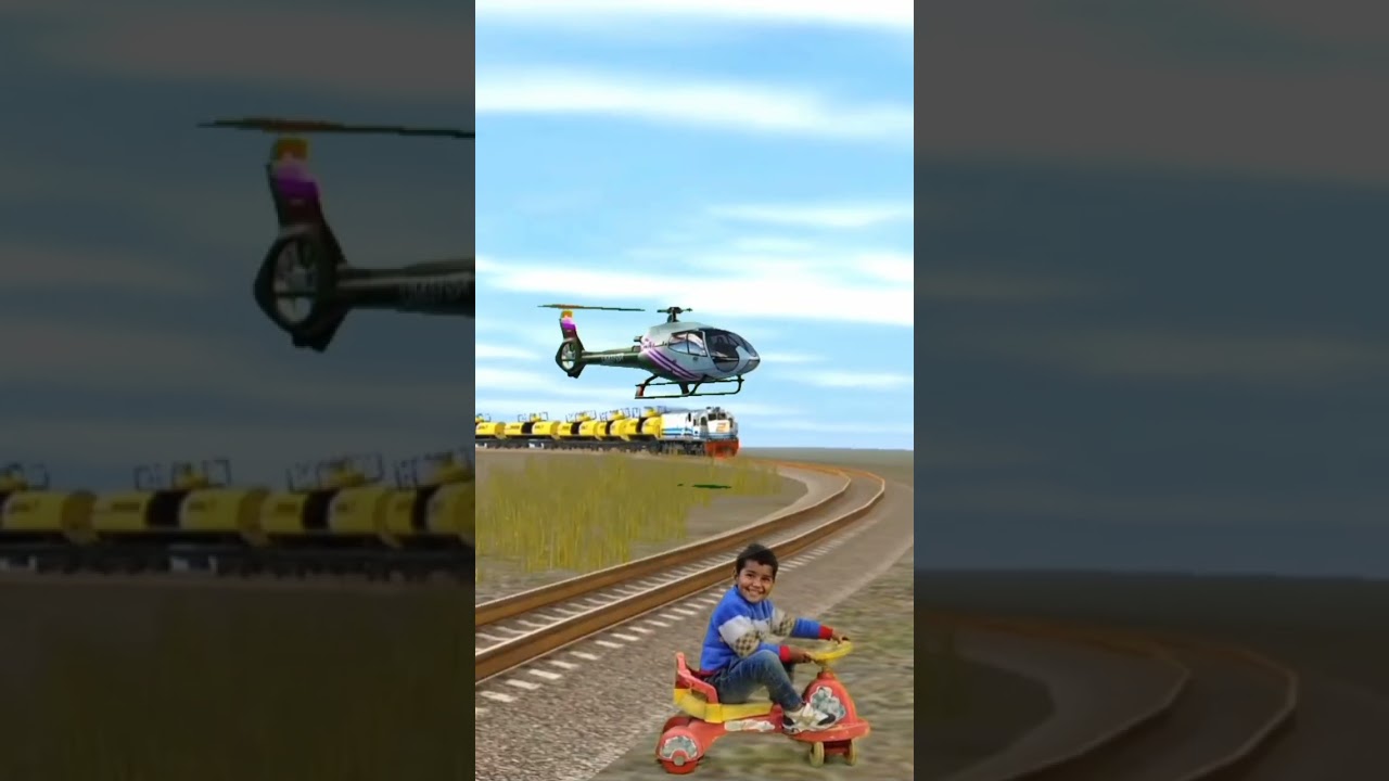 funny train vfx magic helicopter video 