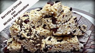 Barrette ai Cereali con Mirtilli e Marshmallow