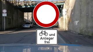 Prüfungsstrecke Wuppertal - Praktische Prüfung Teilabschnitt 3 - Industriegebiet Clausen